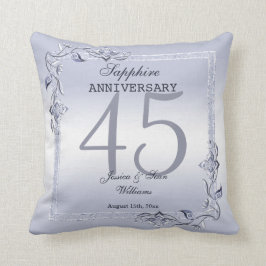Sapphire Gem & Glitter 45:e Bröllop-årsdagen  Kudde