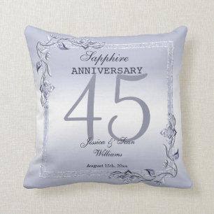 Sapphire Gem & Glitter 45:e Bröllop-årsdagen  Kudde