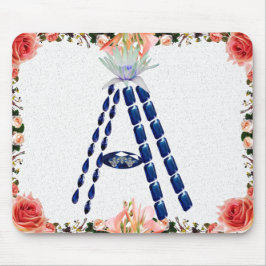 Sapphire Gemstone Botanical Blue Initial Brev A Musmatta