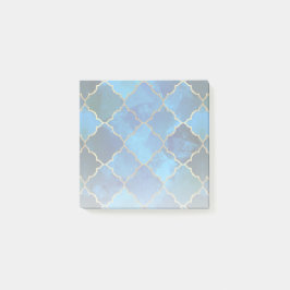 Sapphire Gemstone & Guld Moroccan Tile Mönster Post-it Block