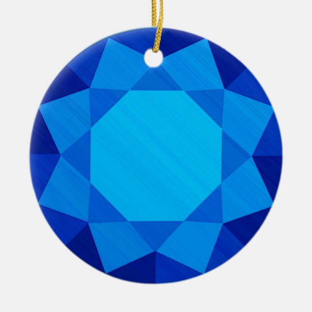 Sapphire Gemstone/Jewel Graphic Image Julgransprydnad Keramik (Framsidan)