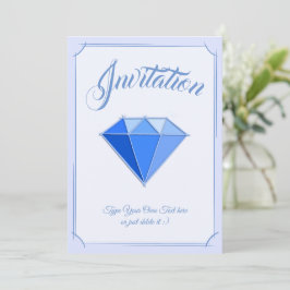 Sapphire Gemstone. Juveli. 45 Bröllop-årsdagen Inbjudningar