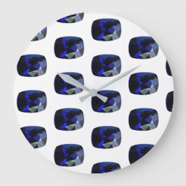 Sapphire Gemstone mönster Blue Large Clock Stor Klocka