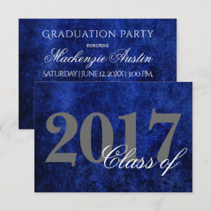 Sapphire Grad Blue Royal Cobalt Azure Year Inbjudningar