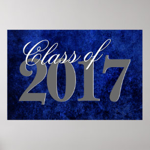 Sapphire Grad Blue Royal Cobalt Azure Year Poster