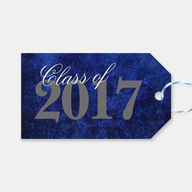 Sapphire Grad | Blue Royal Cobalt Azure Year Presentetikett (Framsidan (Horisontell))