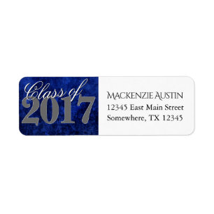 Sapphire Grad Blue Royal Cobalt Azure Year Returadress Etikett