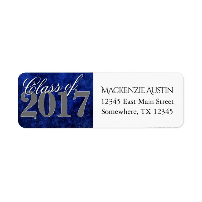Sapphire Grad | Blue Royal Cobalt Azure Year Returadress Etikett (Framsidan)