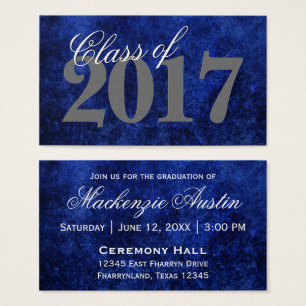 Sapphire Grad Blue Royal Cobalt Azure Year Visitkort