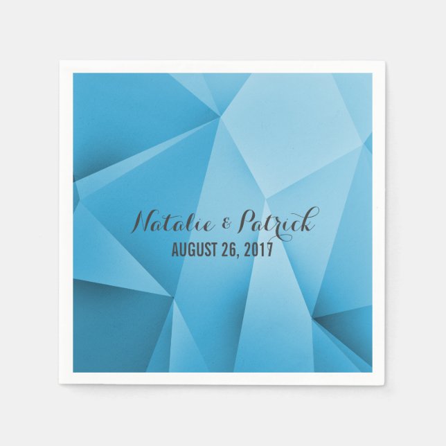 Sapphire Jewel Tones Bröllop Pappra Napkins Pappersservett (Framsidan)