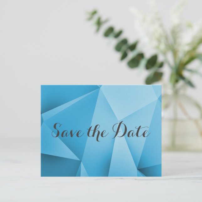 Sapphire Jewel Tones Save Date Postcard Meddelande Vykort (Stående Fram)