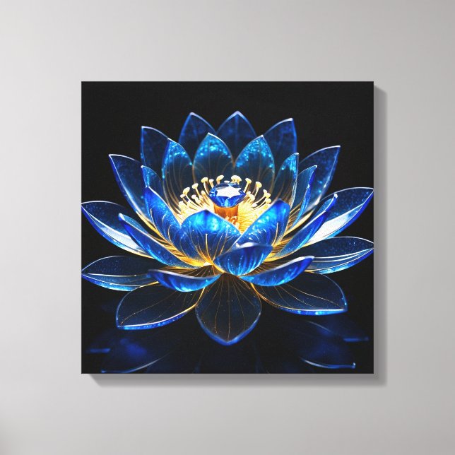 Sapphire Lotus Blossom Canvastryck (Framsida)
