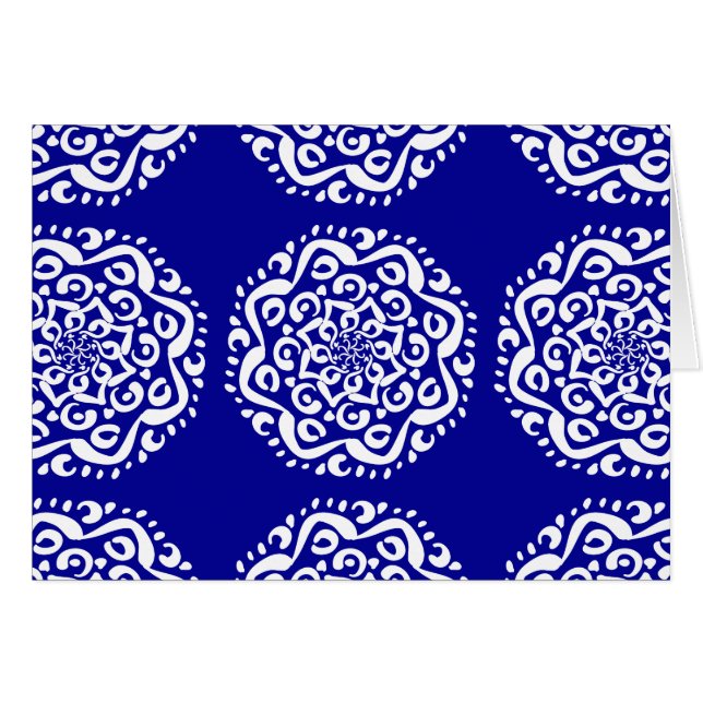 Sapphire Mandala Hälsningskort (Framsidan Horizontal)