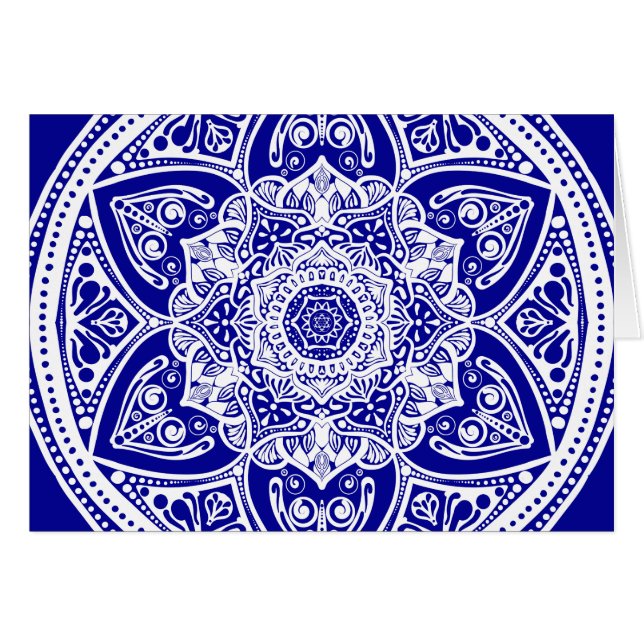 Sapphire Mandala Hälsningskort (Framsidan Horizontal)
