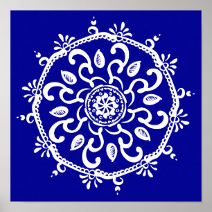 Sapphire Mandala Poster