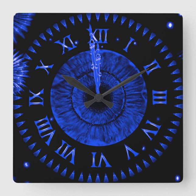 Sapphire Midnight  Clock Fyrkantig Klocka (Framsida)