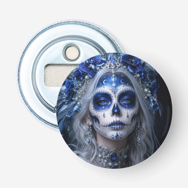 Sapphire Moon Calavera – Blå Celestial  Flasköppnare (Framsidan)