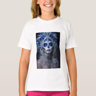Sapphire Moon Calavera – Blå Celestial T Shirt