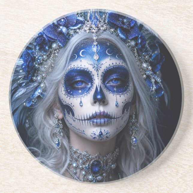 Sapphire Moon Calavera – Blå Celestial  Underlägg (Framsidan)