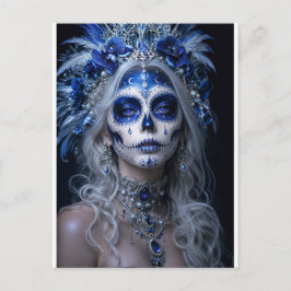 Sapphire Moon Calavera – Blå Celestial Vykort