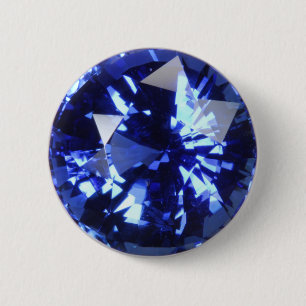 Sapphire Mörk blått Gemstone Birthstone Knapp