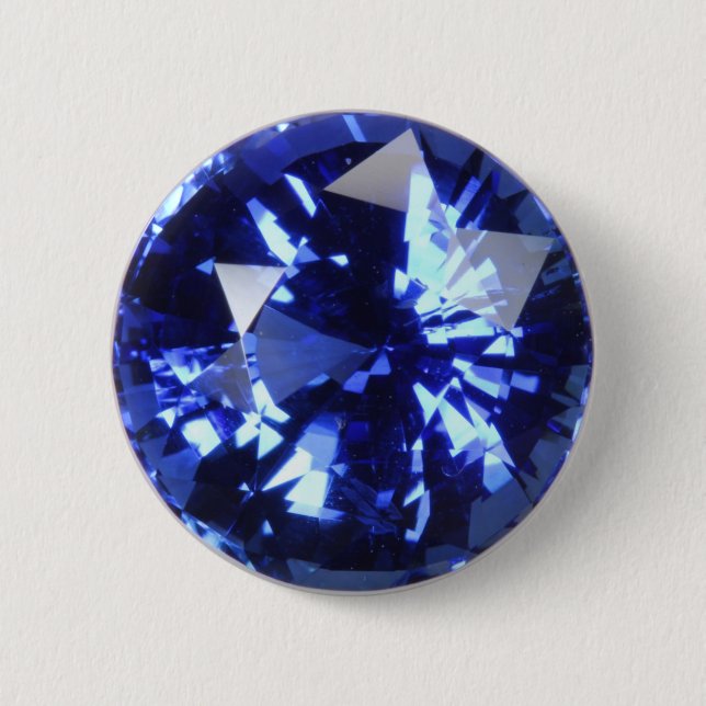 Sapphire Mörk blått Gemstone September Birthstone Knapp (Framsida)