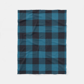 Sapphire Navy Buffalo Plaid Twill Fleecefilt