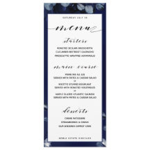 Sapphire Peony Bröllop Dinner Menu