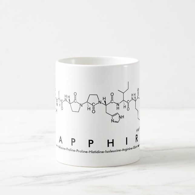 Sapphire peptide namn mugg (Center)