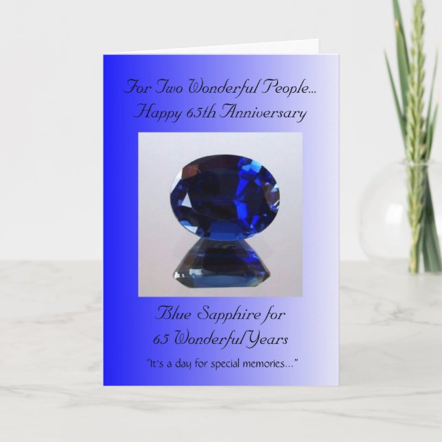 Sapphire Personlig 65e Bröllop-årsdag Kort (Framsida)