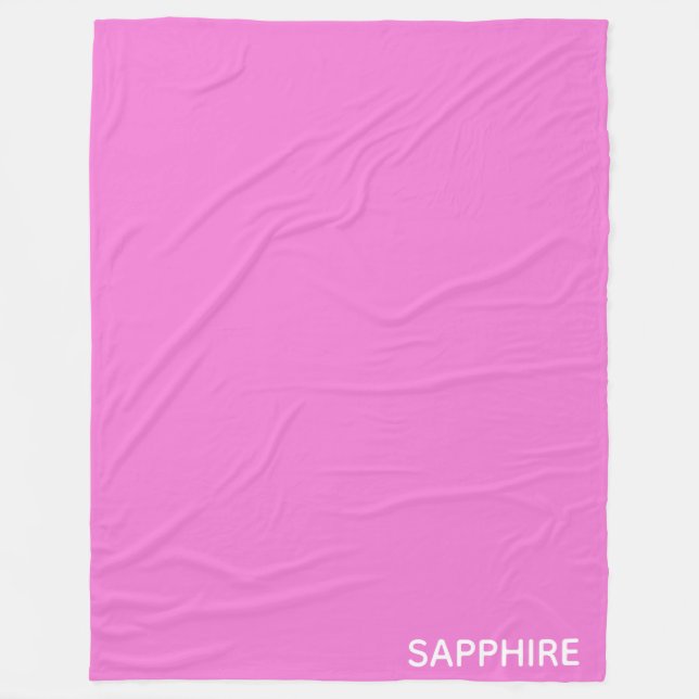 Sapphire rosa färg namn fleecefilt (Framsidan)