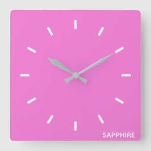 Sapphire rosa färg namn fyrkantig klocka