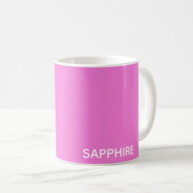 Sapphire rosa färg namn kaffemugg (Framsida höger)