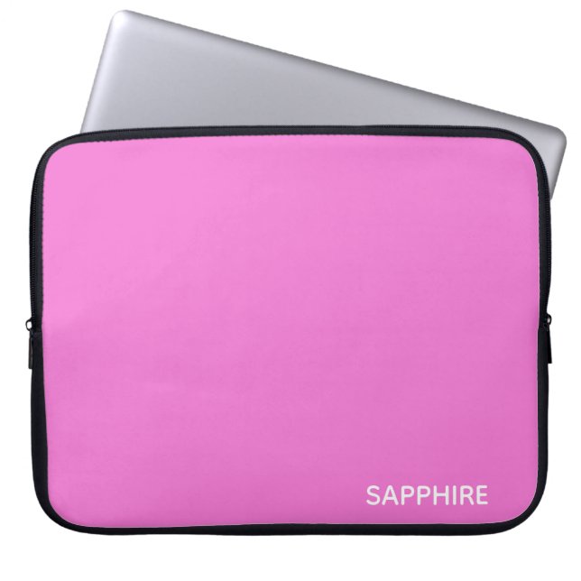 Sapphire rosa färg namn laptop fodral (Framsidan)