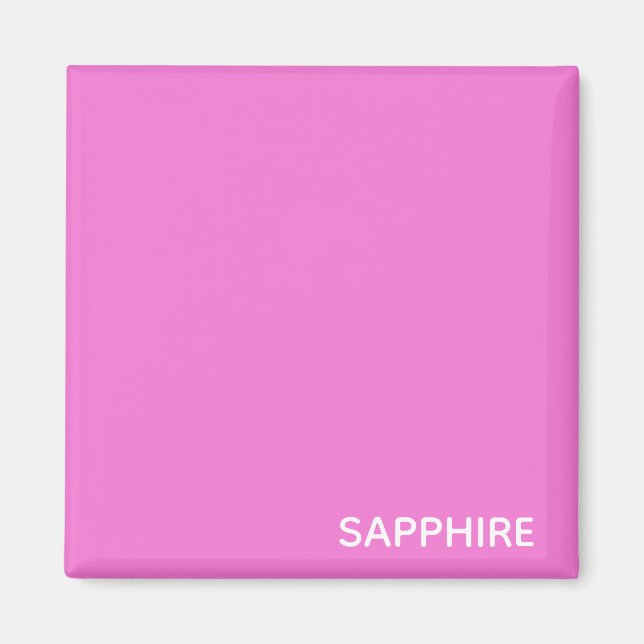 Sapphire rosa färg namn magnet (Framsidan)