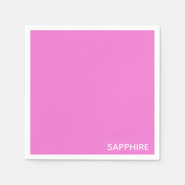 Sapphire rosa färg namn pappersservett (Framsidan)