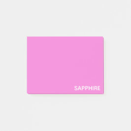 Sapphire rosa färg namn post-it block