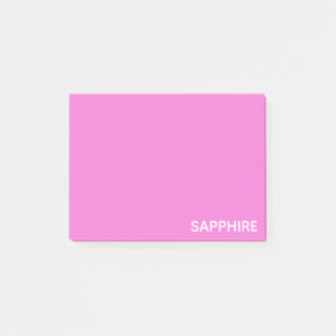 Sapphire rosa färg namn post-it block