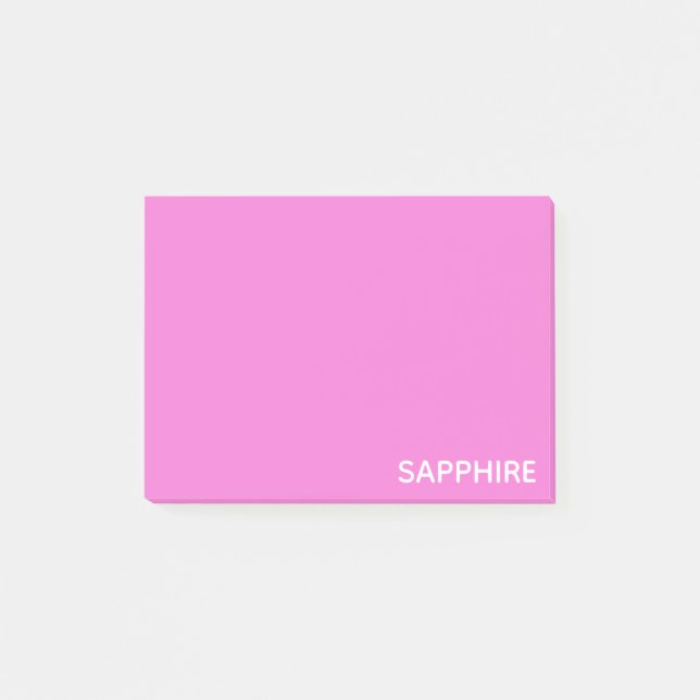 Sapphire rosa färg namn post-it block (Framsida)