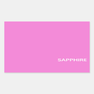 Sapphire rosa färg namn rektangulärt klistermärke