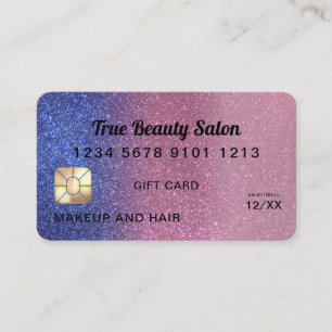 Sapphire Rosa Glitter Kredit Card Gift-certifikat Visitkort