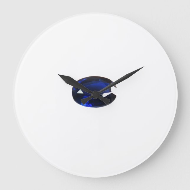 Sapphire September Birthstone Blue Large Clock Stor Klocka (Framsida)