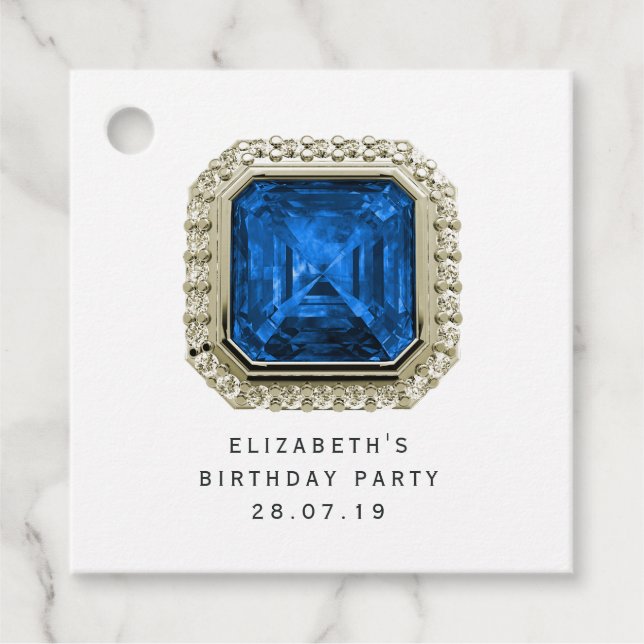 Sapphire September Birthstone Gåvor Etiketter (Framsida)