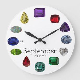 Sapphire, September Birthstone Stor Klocka