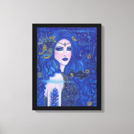 Sapphire Sjöjungfru with guld accents by Renee Lav Canvastryck