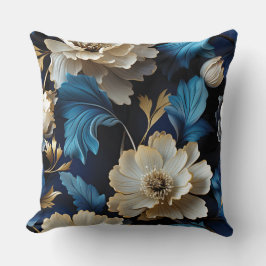 Sapphire Starlit Symphony Botanical Kudde