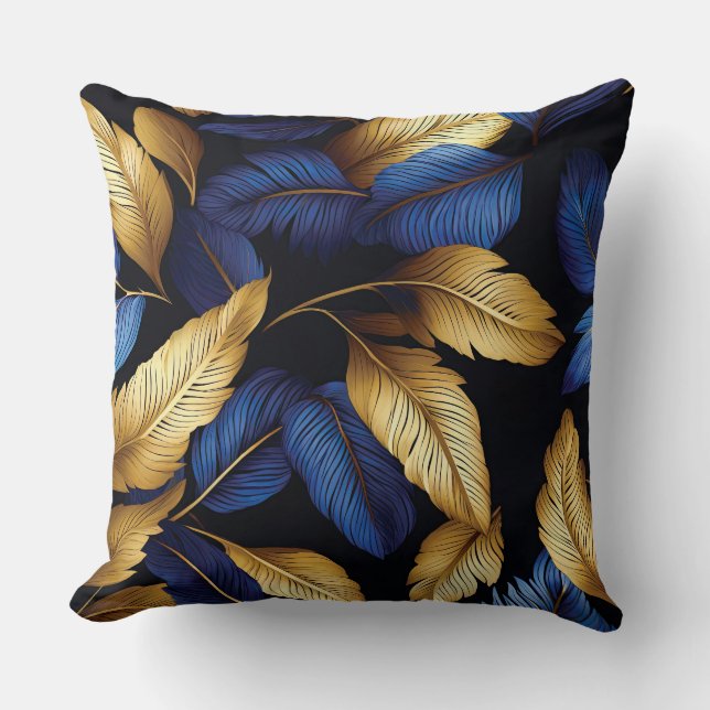 Sapphire Starlit Symphony Botanical Kudde (Framsida)