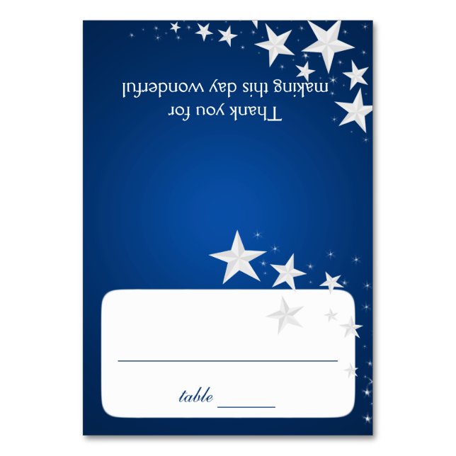 Sapphire Stars-säteskort Bordsnummer (Framsidan)