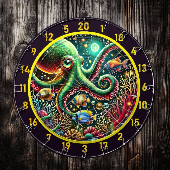 Sapphire Tentacle Octopus Dartboard Darttavla (Skapare uppladdad)