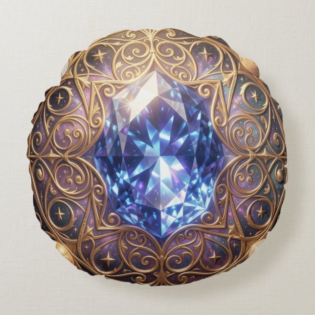 Sapphire – The Stone of Truth and Wisdom´2 Rund Kudde (Framsidan)